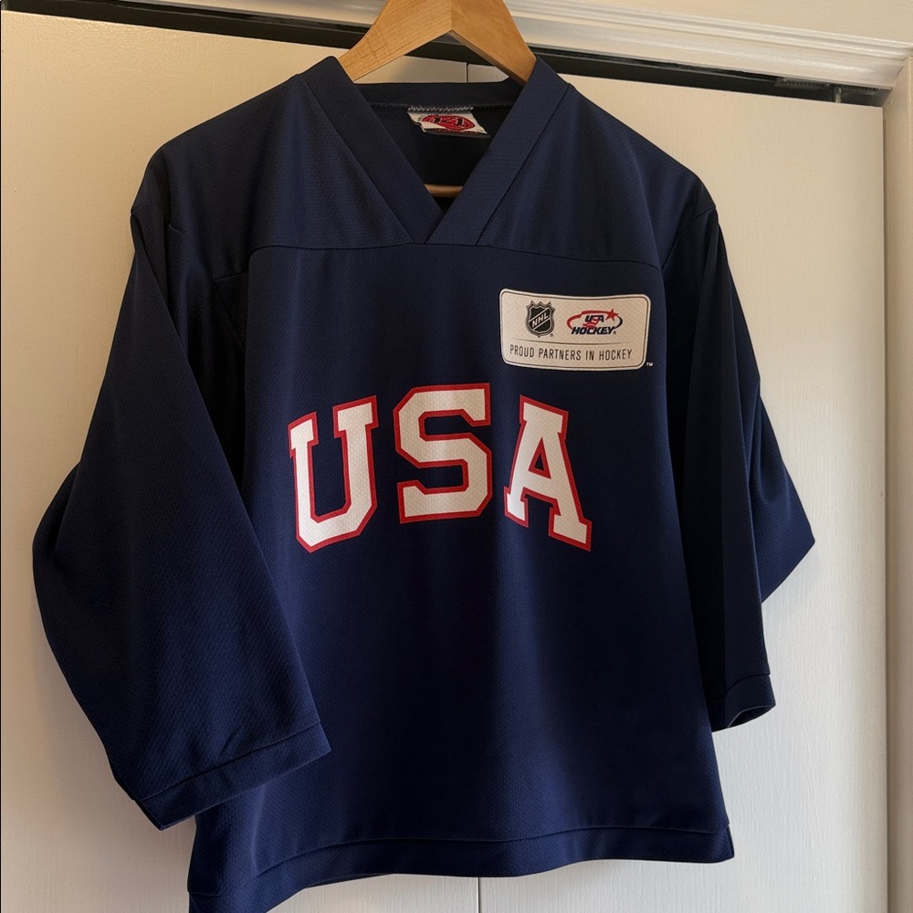 USA Kids Hockey Jersey - Navy Blue